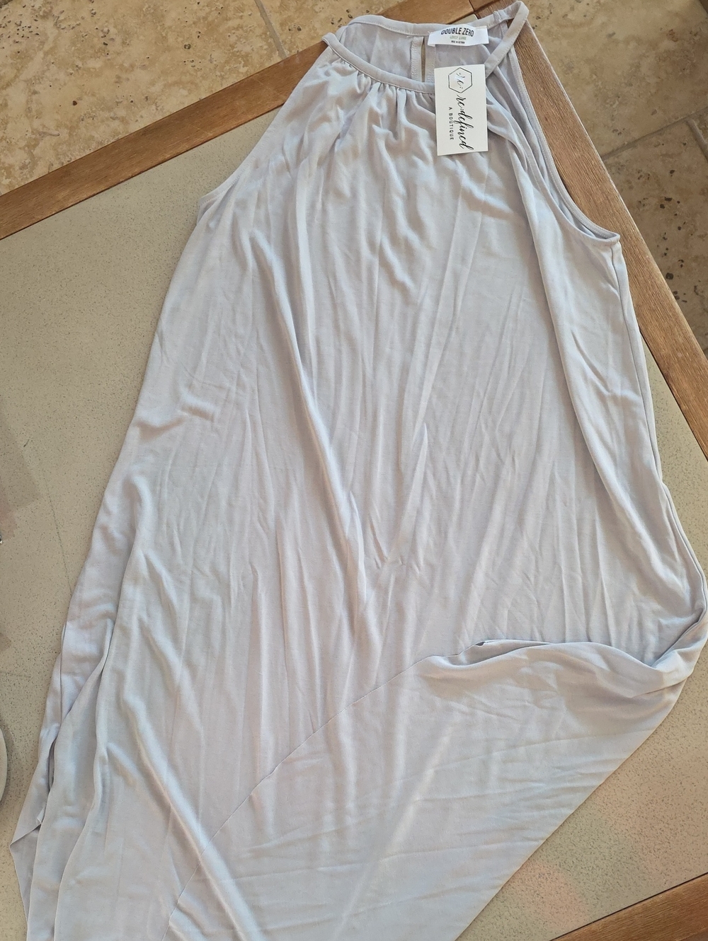 Double Zero Light Gray Mesh Tank Top